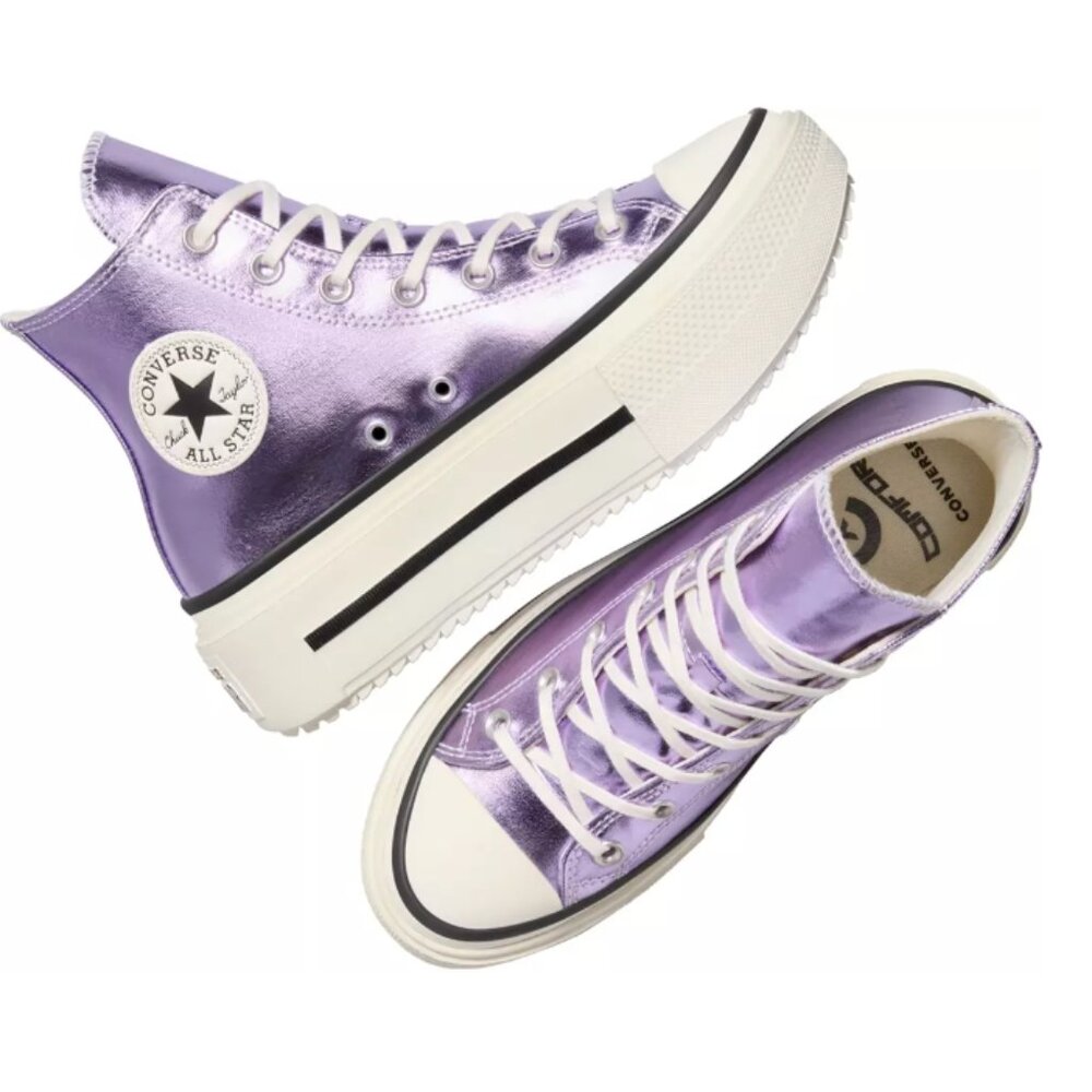 Converse Chuck Taylor Metallic Double Stack Platform HighTop Women Sneakers sz 7